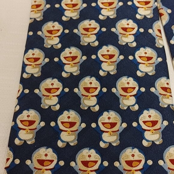 HTF DORAEMON Robot Cat Tie Adorable SILK - Picture 2 of 5